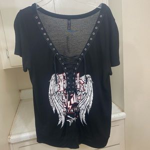 Lace up front shirt